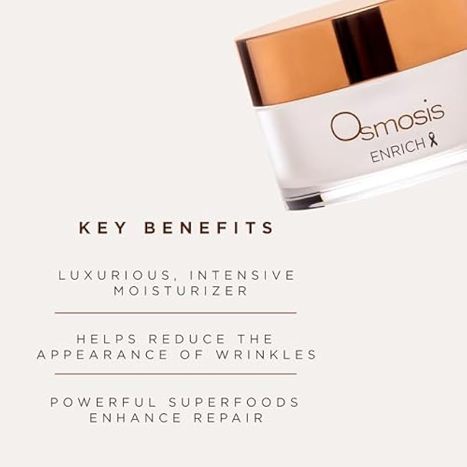 Osmosis ENRICH SMOOTHING FACE & NECK INTENSIVE NIGHT REPAIR CREAM MOISTURIZER WITH CHIRATA AND FRUIT OILS, 1 OZ - Image 3